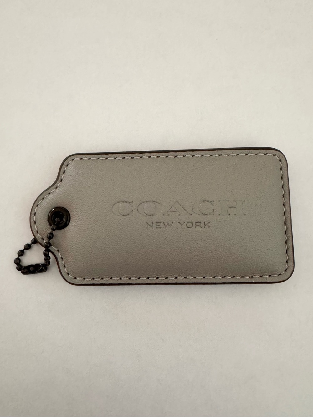 Coach puffy pillow hang tag XL gray leather bag purse charm key ring